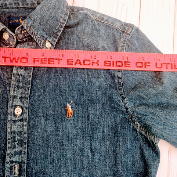 SOLD Ralph Lauren fitted denim shirt women's small - Picture 9 of 14